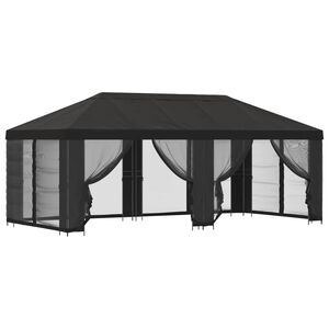 vidaXL Gazebo da giardino con pareti laterali 6 x 3 m Antracite