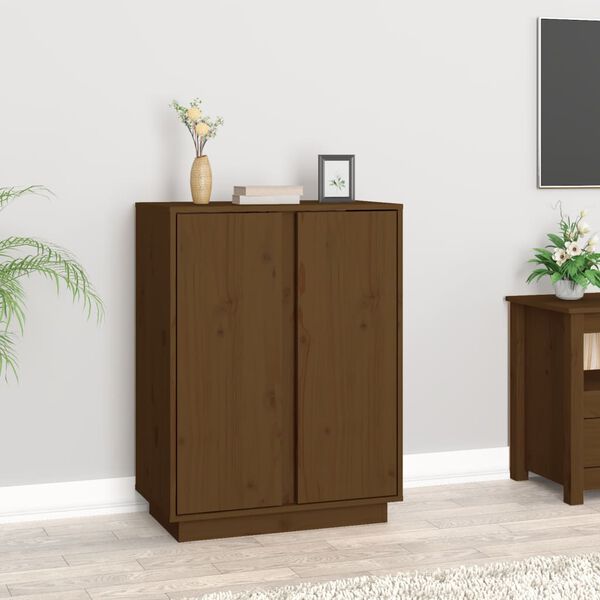 vidaXL Credenza ambra 60x35x80 cm in Legno Massello di Pino