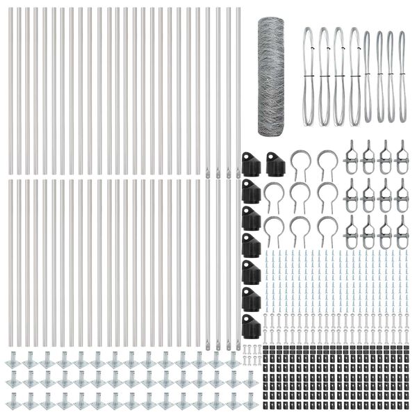 vidaXL Palo della recinzione Argento 100 x 0,5 m (maglia di 50 mm)