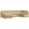 vidaXL Set di divani da esterno 6 pz Bianco e Beige Poliestere