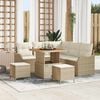 vidaXL Set Divano da Giardino con cuscino 8 pcs Beige polyrattan