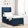 vidaXL Letto a molle con materasso Blu 90 x 190 cm Tessuto