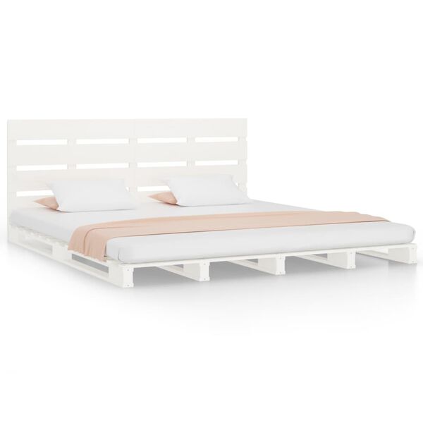 vidaXL Letto senza Materasso Bianco 140x190 cm Legno Massello di Pino