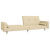 vidaXL Divano Letto a 2 Posti con 2 Cuscini Crema in Velluto