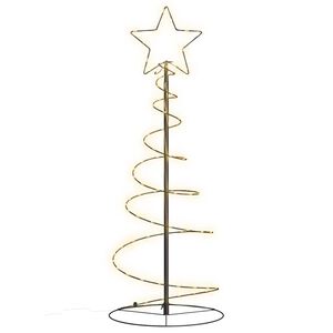 vidaXL Albero di Natale a LED 80 LED Bianco Caldo 120 cm