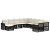 vidaXL Set Divano da Giardino 11 pcs Nero e Bianco Crema polyrattan