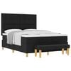 vidaXL Letto a molle con materasso Nero 140 x 190 cm Tessuto