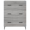 vidaXL Credenza Grigio Sonoma 69,5x34x180 cm in Legno Multistrato