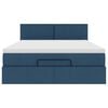 vidaXL Struttura Letto Pouf con Materasso Blu 140x200cm in Tessuto