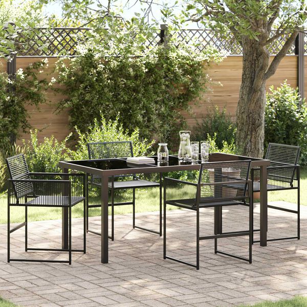 vidaXL Set da Pranzo per Giardino 5 pcs Nero