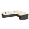 vidaXL Set Divani da Giardino 10pz con Cuscini in Polyrattan Nero