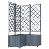 vidaXL Vaso da giardino 3 pz Grigio Chiaro 80 x 80 x 143 cm PP