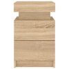 vidaXL Comodini con Luci LED 2pz Rovere Sonoma 35x39x55 cm