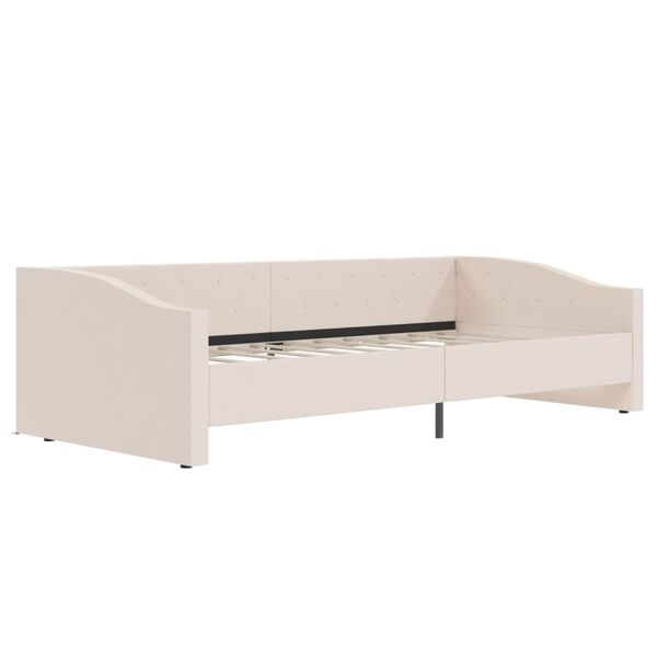 vidaXL Dormeuse con Materasso USB Crema in Tessuto 90x200 cm