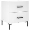 vidaXL Comodino Bianco 40x35x47,5 cm in Legno Multistrato