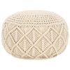vidaXL Pouf Lavorato a Mano in Macram&eacute; 45x30 cm in Cotone