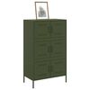 vidaXL Credenza Verde Oliva 68x39x113 cm in Acciaio