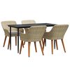 vidaXL Set da Pranzo per Giardino 5 pz Beige polyrattan