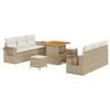 vidaXL Set Divano da Giardino Beige polyrattan