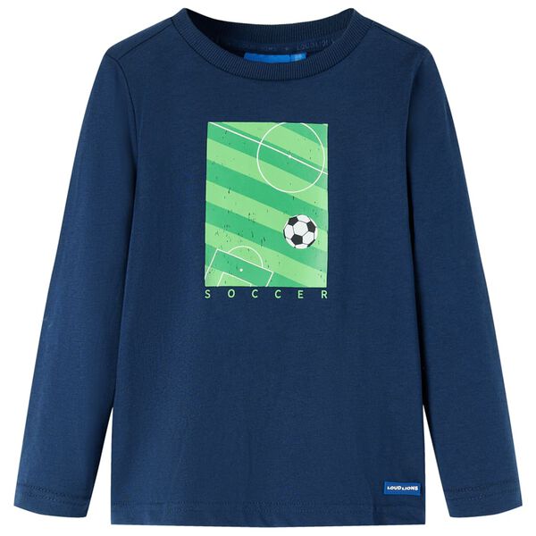 Maglietta da Bambino Maniche Lunghe Blu Marino 116