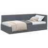 vidaXL Cornice del letto ad angolo Grigio scuro 90 cm x 200 cm Velluto