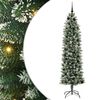 vidaXL Albero di Natale Artificiale Sottile Verde e Bianco 210 cm