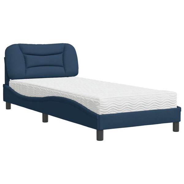 vidaXL Letto con Materasso Hvar Blu 90x190 cm in Tessuto