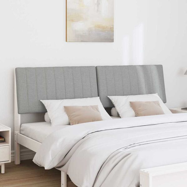 vidaXL Testiera imbottita Grigio chiaro 200 cm Pino massello