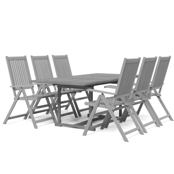 vidaXL Set da Pranzo per Giardino 7 pz in Legno Massello di Acacia