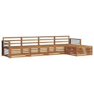 vidaXL Set di divani da esterno 5 pz Naturale Legno di Acacia Massello