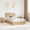 vidaXL Letto con Contenitore con testiera Rovere Sonoma 135 x 190 cm