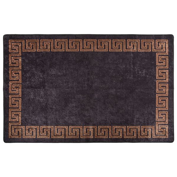 vidaXL Tappeto Lavabile 80x150 cm Nero e Oro Antiscivolo