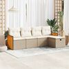 vidaXL Set Divano da Giardino 5 pz con Cuscini Beige in Polyrattan