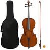 vidaXL Violoncello con Borsa e Arco Pelo Naturale e Legno Naturale 4/4