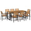 vidaXL Set Pranzo da Giardino 9 pz Legno Massello di Acacia e Metallo