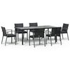 vidaXL Set Pranzo da Giardino 7 pz con Cuscini in Polyrattan e Acciaio