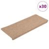 vidaXL Tappetini Autoadesivi per Scale 30 pz Beige 65x24,5x3,5 cm