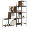 vidaXL Libreria Rovere Fumo 122x30x132 cm Legno Multistrato e Metallo