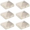 vidaXL Tappi per Pali a Piramide 6 pz in Acciaio Inox 81x81 mm