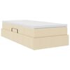 vidaXL Letto con contenitore e materasso Crema 90 x 190 cm Poliestere