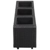 vidaXL Letto Rialzato da Giardino 3 Vasi 100x30x36 cm Polyrattan Nero