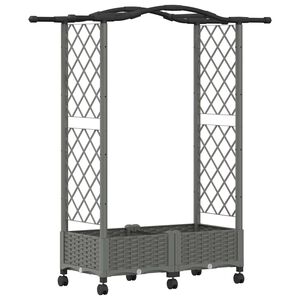 vidaXL Letto Rialzato con Griglia e Tetto Grigio Chiaro PP