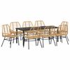 vidaXL Set da Pranzo per Giardino 9 pz Marrone polyrattan