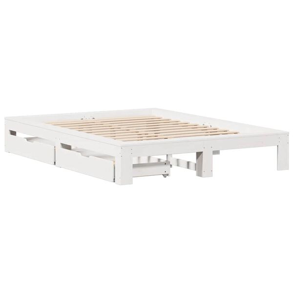 vidaXL Letto senza Materasso Bianco 140x190 cm Legno Massello di Pino