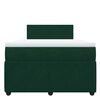 vidaXL Giroletto a Molle con Materasso Verde Scuro 120x190 cm Velluto