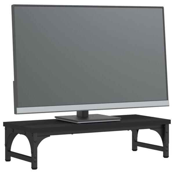 vidaXL Supporto per Monitor Nero 55x23x14 cm Legno Multistrato