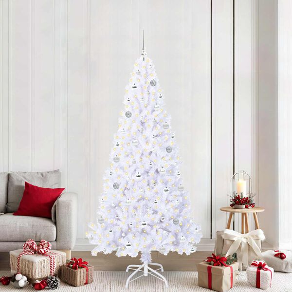 vidaXL Albero di Natale artificiale Bianco 210 cm PVC e Acciaio