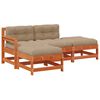 vidaXL Set Lounge da Giardino 4 pz Marrone Cerato