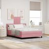 vidaXL Letto a molle con materasso Rosa 190 x 140 cm Velluto