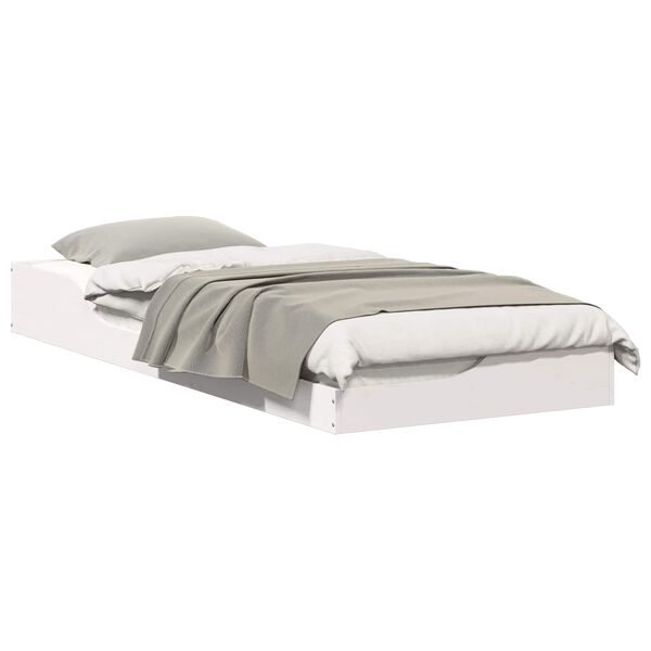 vidaXL Struttura del letto Bianco 80 x 220 cm Pino massello